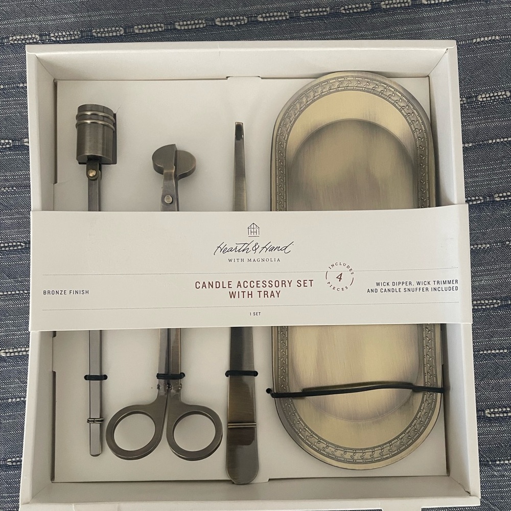 Brass Candle Accessories Kit (Set of 4) - Hearth & Hand with Magnolia - Picture 4 of 5